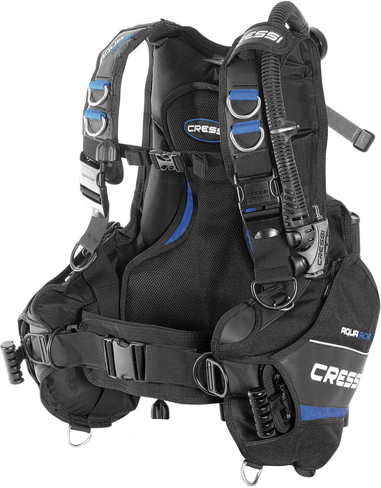 Cressi Aquaride Blue Pro BCD Scuba Gear Package w/ MC9 Compact Regulator & Octo Donatello Console 2 Dive Computer w/ GupG Reg Bag