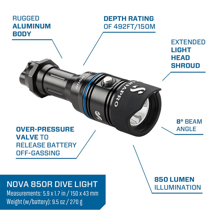 Scubapro Nova 850R Dive Light