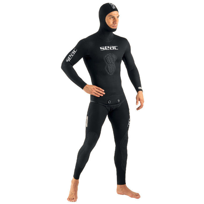 SEAC 5mm Black Shark Men's Wetsuit for Spearfishing and Freediving Activities