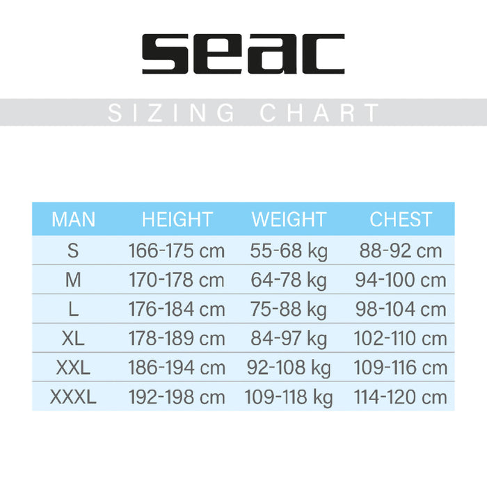 SEAC 7mm Black Shark Men's Wetsuit for Spearfishing and Freediving Activities