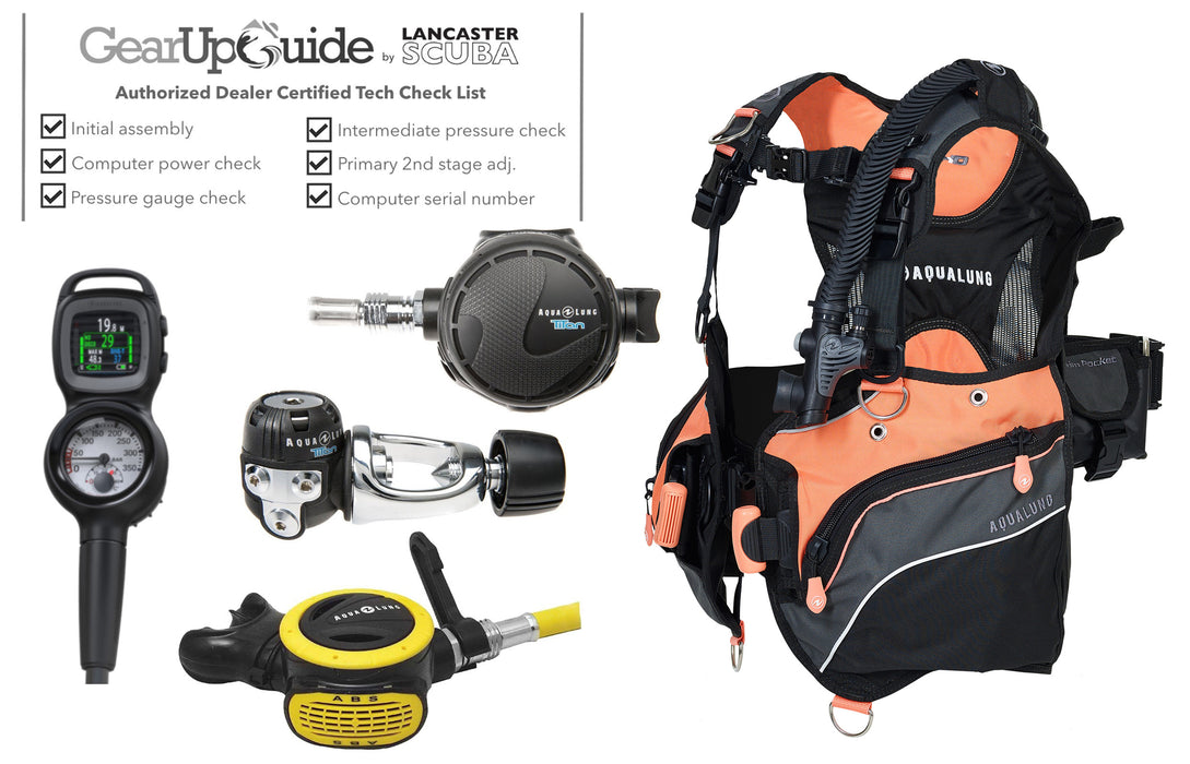 Aqua Lung Essential Scuba Diving Gear Package - Pro HD BCD, Titan Regulator, ABS Octopus & i330R Computer 2-Gauge Console - Assembled by Gear Up Guide