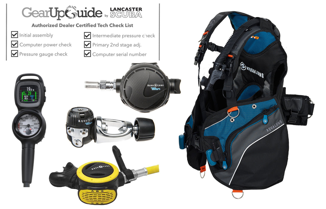 Aqua Lung Essential Scuba Diving Gear Package - Pro HD BCD, Titan Regulator, ABS Octopus & i330R Computer 2-Gauge Console - Assembled by Gear Up Guide