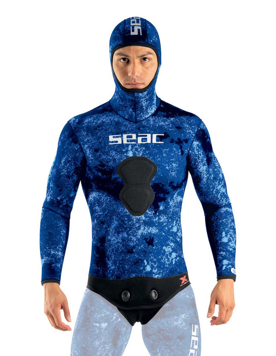 SEAC Ghost Jacket 3mm Ultrastretch Neoprene with Hood for Freediving and Spearfishing