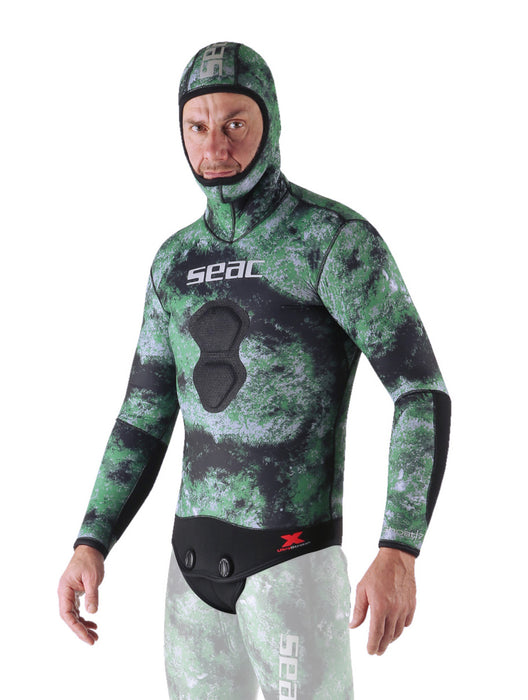 SEAC Ghost Jacket 7mm Ultrastretch Neoprene with Hood for Freediving and Spearfishing
