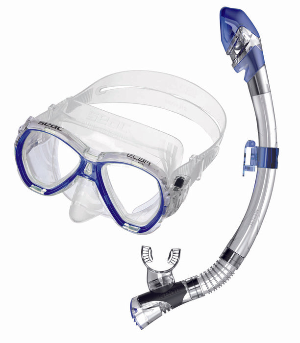 SEAC Elba Premium Dry Junior Kids Scuba Diving Swimming Snorkeling 100% Pure Silicone Mask Snorkel Set