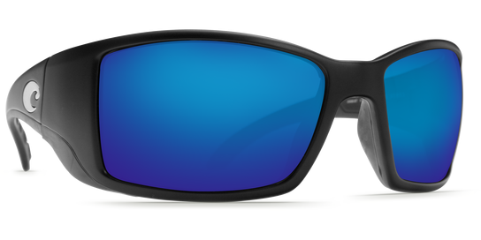 Costa Blackfin Black, Blue Mirror 580P Sunglasses, Plastic