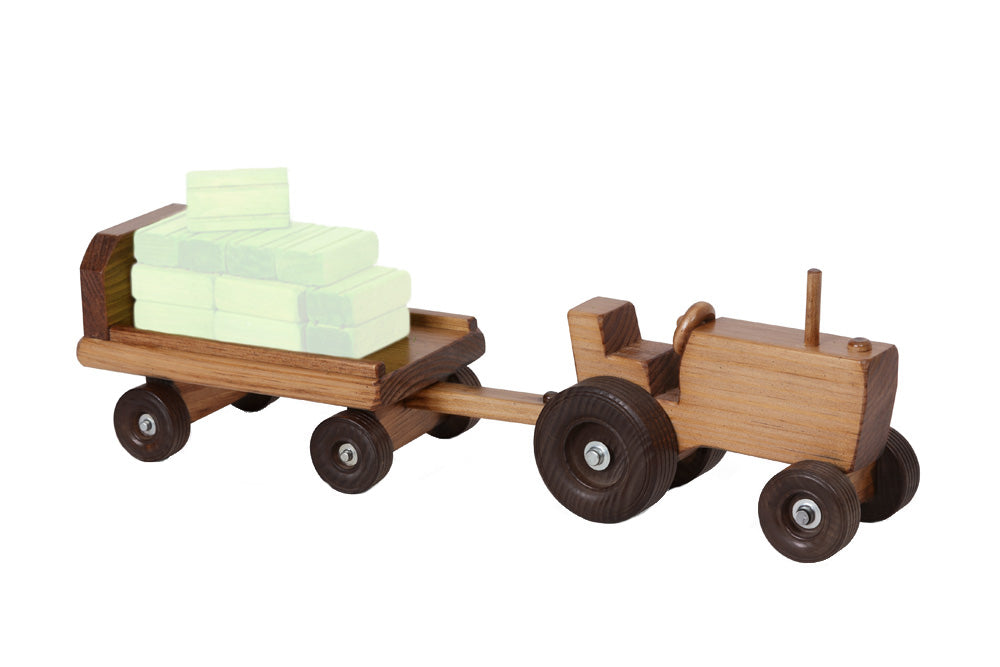 Amish Buggy Toys Kids Wooden Tractor Wagon Playset