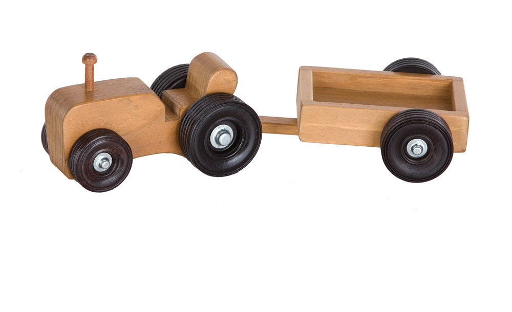 Amish Buggy Toys Kids Wooden Tractor Wagon Playset