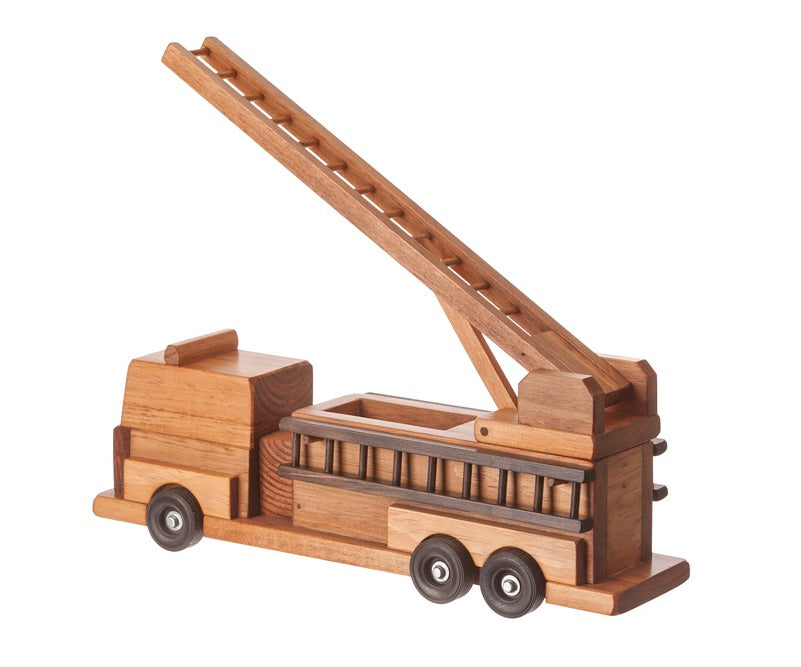 Amish Buggy Toys Kids Wooden Toy Firetruck with Ladders