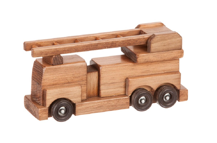 Amish Buggy Toys Kids Wooden Toy Firetruck with Ladders