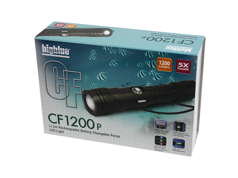 Bigblue CF1200P 1200 Lumens Focusable LED Dive Light w/ 7° to 37° Adjustable Beam Angle