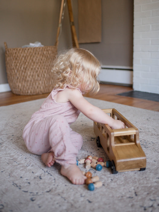 Amish Buggy Toys Wooden Toy School Bus with Little People CPSIA Kid Safe Finish