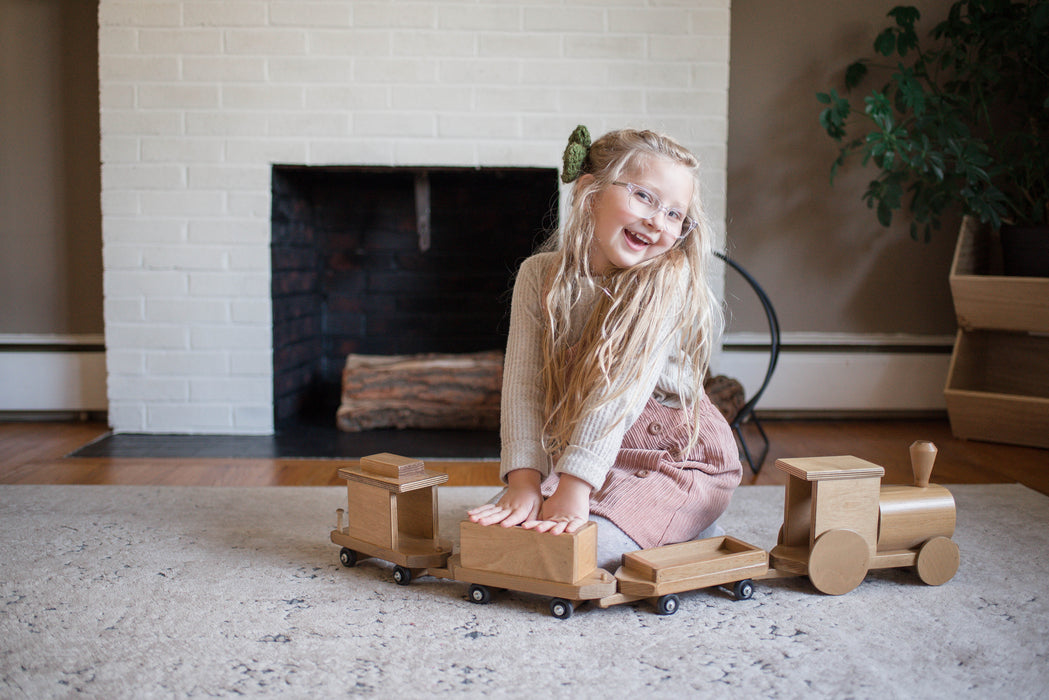 Amish Buggy Toys Kids Wooden Toy Freight Train