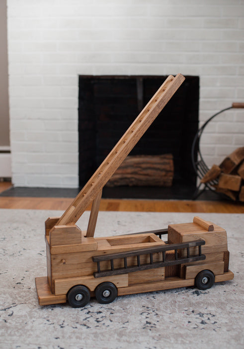 Amish Buggy Toys Kids Wooden Toy Firetruck with Ladders