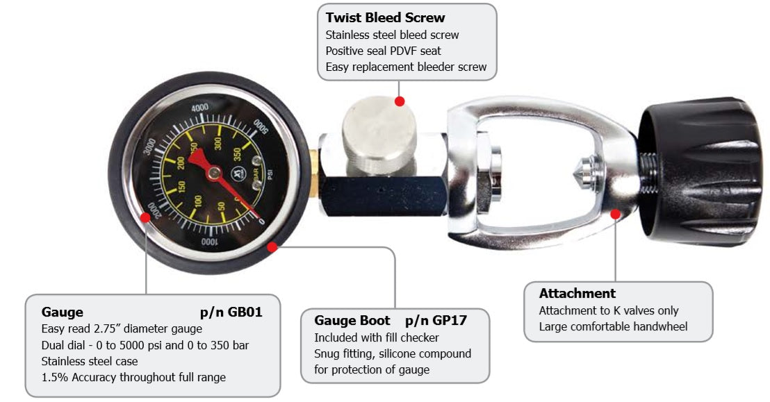 XS Scuba Standard Fill Checker