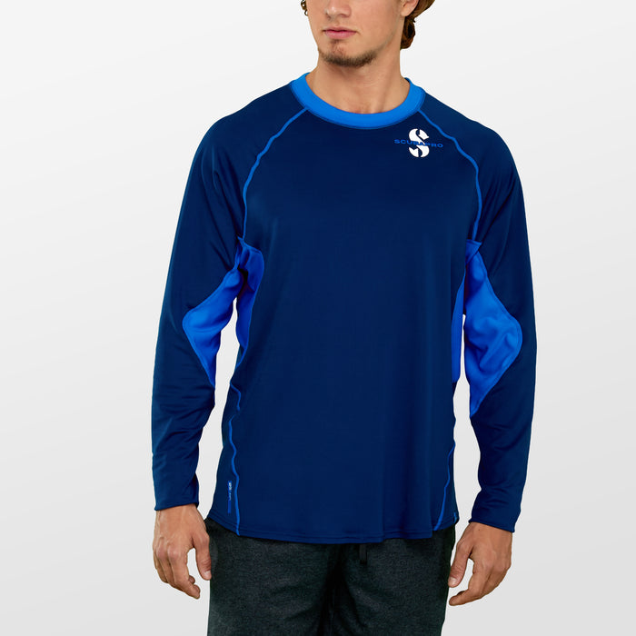 Scubapro Aegean Men's Rash Guard, Channel Flow, Long Sleeve (UPF50)