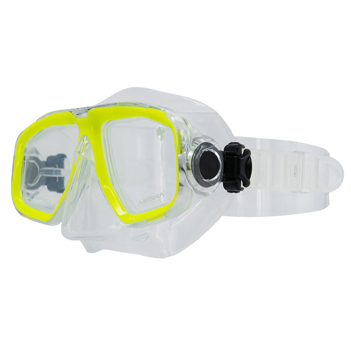 Akona Wahoo Jr Youth Scuba Diving Mask - Scuba-Quality Design with Tempered Glass Lenses, Liquid Silicone Skirt, & Quick Disconnect Swivel Buckles