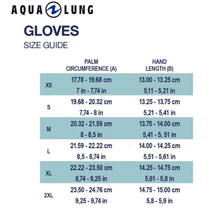 Aqua Lung Admiral II 2mm Neoprene Diving Gloves for Scuba Diving