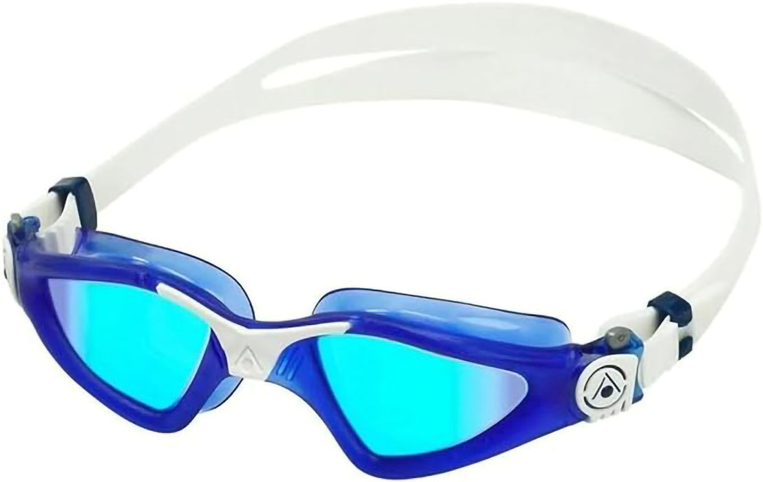 Aqua Sphere Kayenne Fitness Unisex Adult Goggle Titanium Mirrored Lens, Blue/White