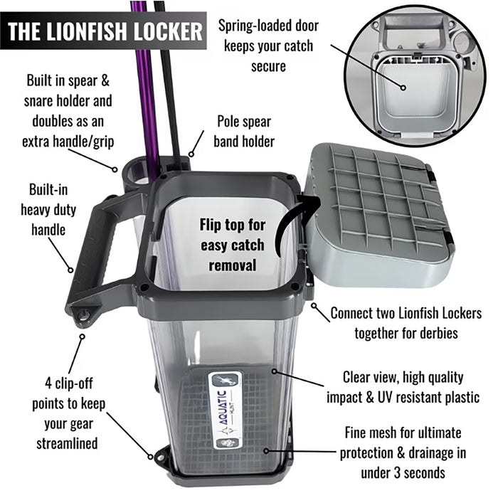 Aquatic Hunt Pro Lionfish Locker – High-Capacity, Fast-Drain Lionfish Containment System