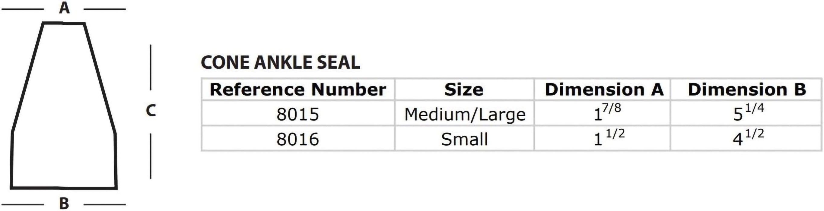 Gear Up Guide Replacement Kit For Latex Cone Style Ankle Seal