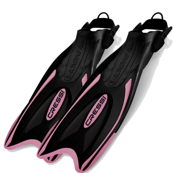 Cressi Palau LAF Long Adjustable Snorkeling Fins - Multi-Size Open Heel Fins for Travel, Swimming & Scuba - Comfortable Barefoot Fit, Made in Italy