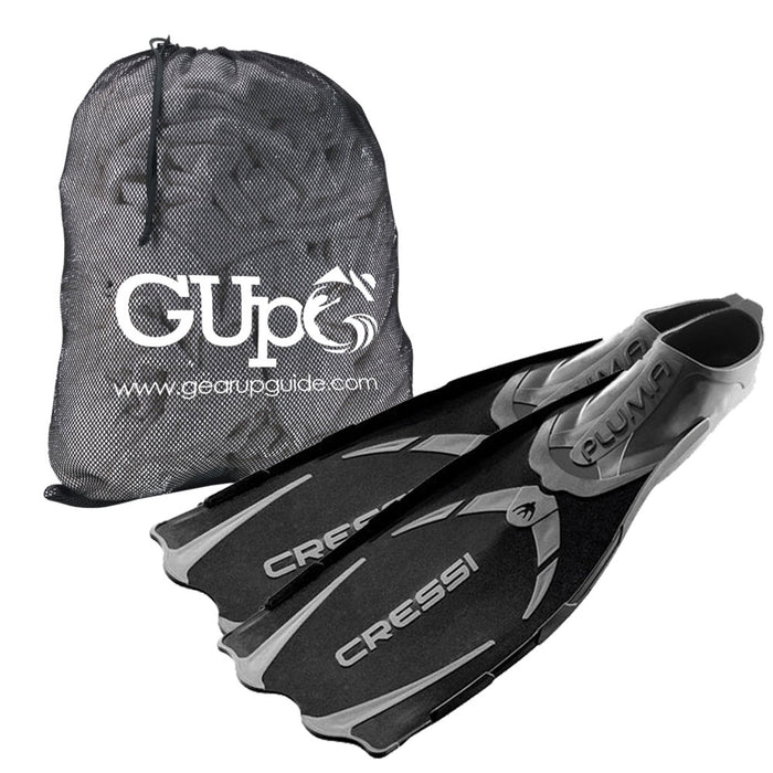 Cressi Pluma Full Foot Snorkel Fin with GupG Mesh Bag