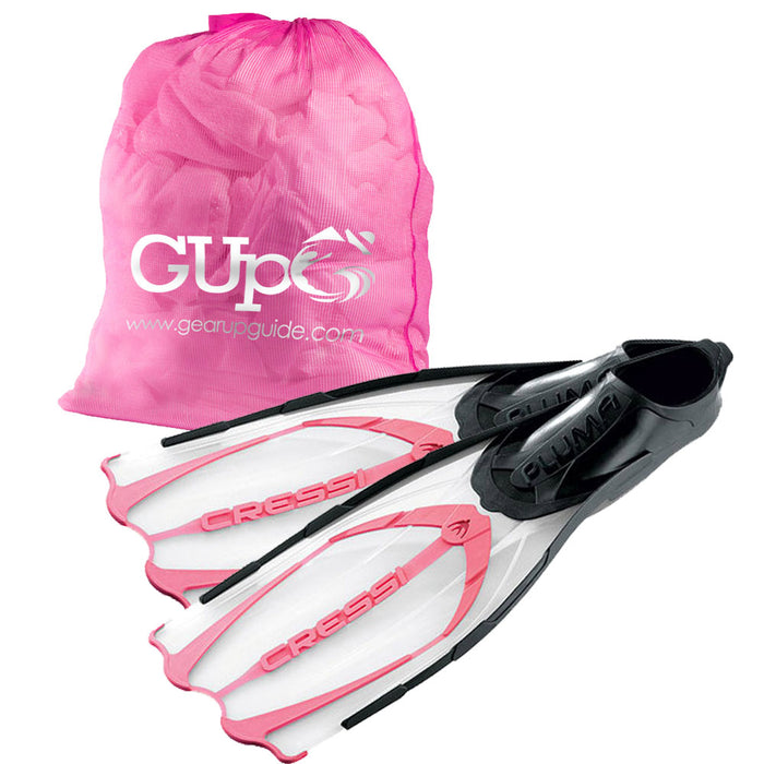 Cressi Pluma Full Foot Snorkel Fin with GupG Mesh Bag