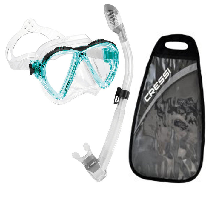 Cressi Matrix Snorkel Mask & Dry Snorkel Set w/ Gear Bag