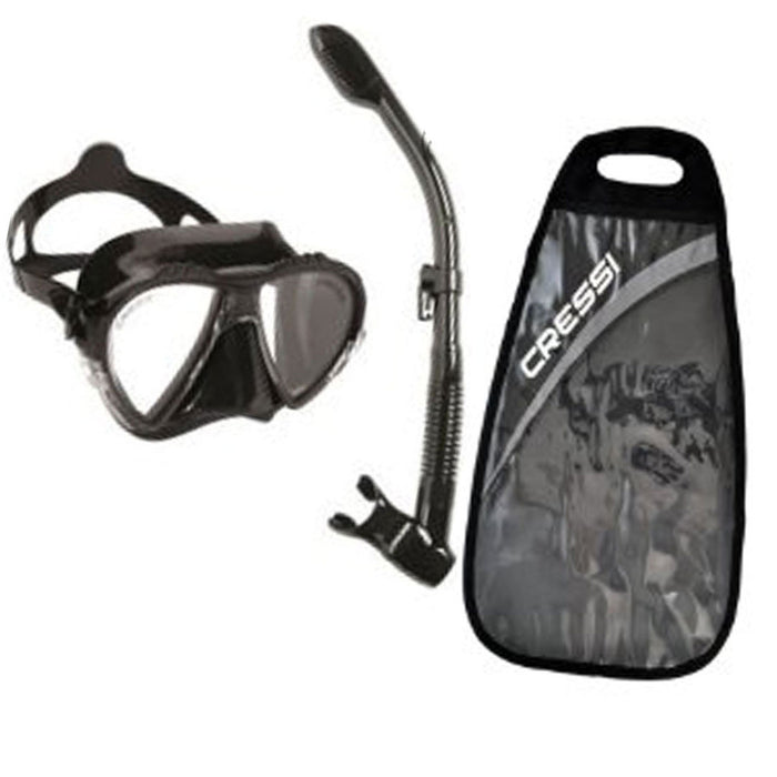 Cressi Matrix Snorkel Mask & Dry Snorkel Set w/ Gear Bag