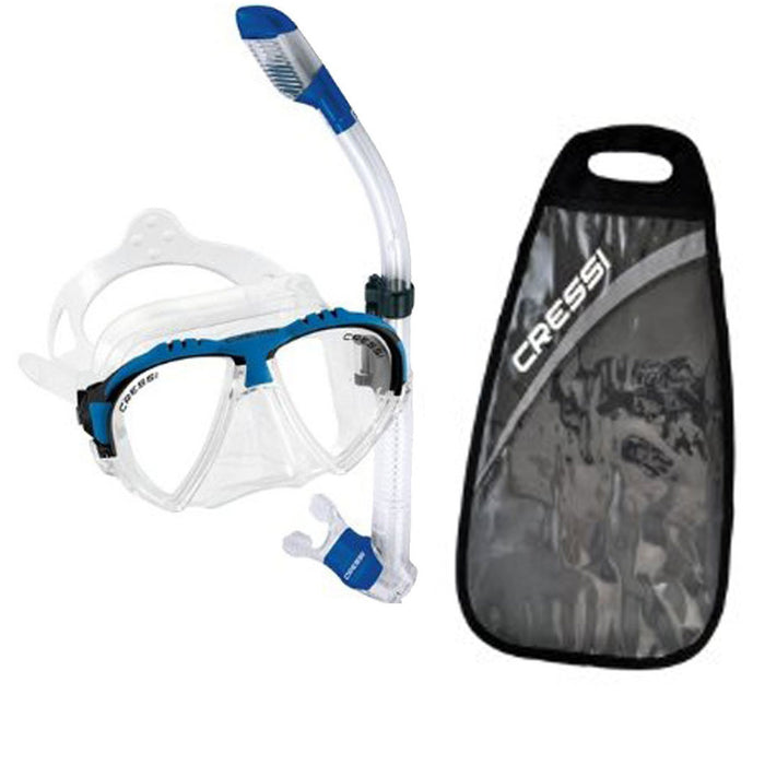 Cressi Matrix Snorkel Mask & Dry Snorkel Set w/ Gear Bag