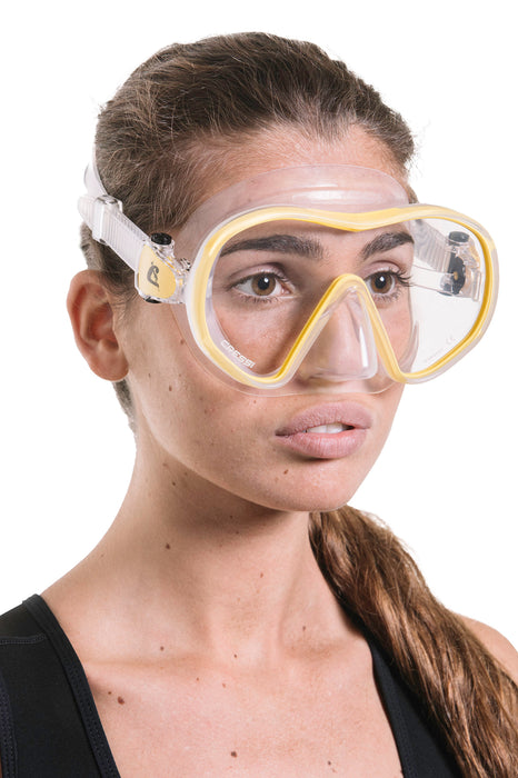 Cressi F-Dual Mask - Single Lens Frameless Scuba Mask for Good Visibility