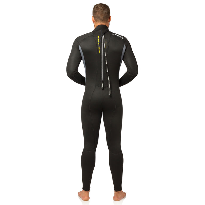 Cressi Fast Mens Wetsuit for Scuba Diving and Snorkeling, 5mm Double-lined Neoprene, 120° Neck Design