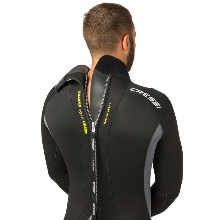 Cressi Fast Mens Wetsuit for Scuba Diving and Snorkeling, 5mm Double-lined Neoprene, 120° Neck Design