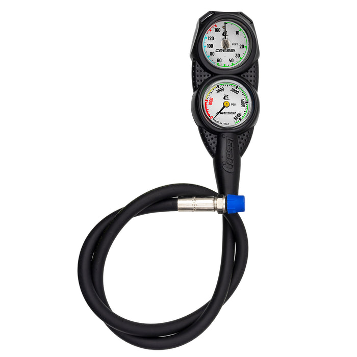 Cressi MiniConsole DP2 White Imperial – Compact 2-Gauge Dive Console with Pressure & Depth Gauges, 5000 PSI / 230 ft