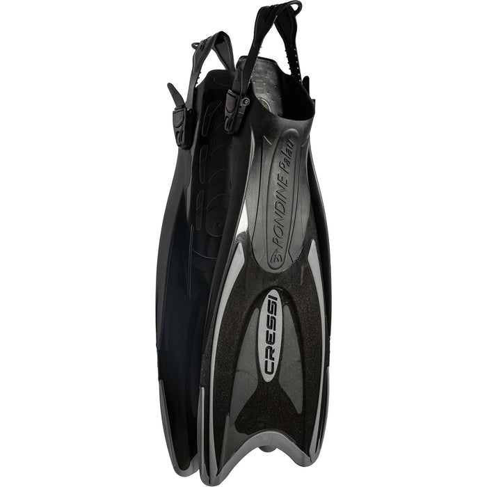 Cressi Palau LAF Long Adjustable Snorkeling Fins - Multi-Size Open Heel Fins for Travel, Swimming & Scuba - Comfortable Barefoot Fit, Made in Italy