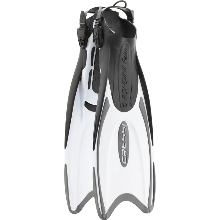 Cressi Palau LAF Long Adjustable Snorkeling Fins - Multi-Size Open Heel Fins for Travel, Swimming & Scuba - Comfortable Barefoot Fit, Made in Italy