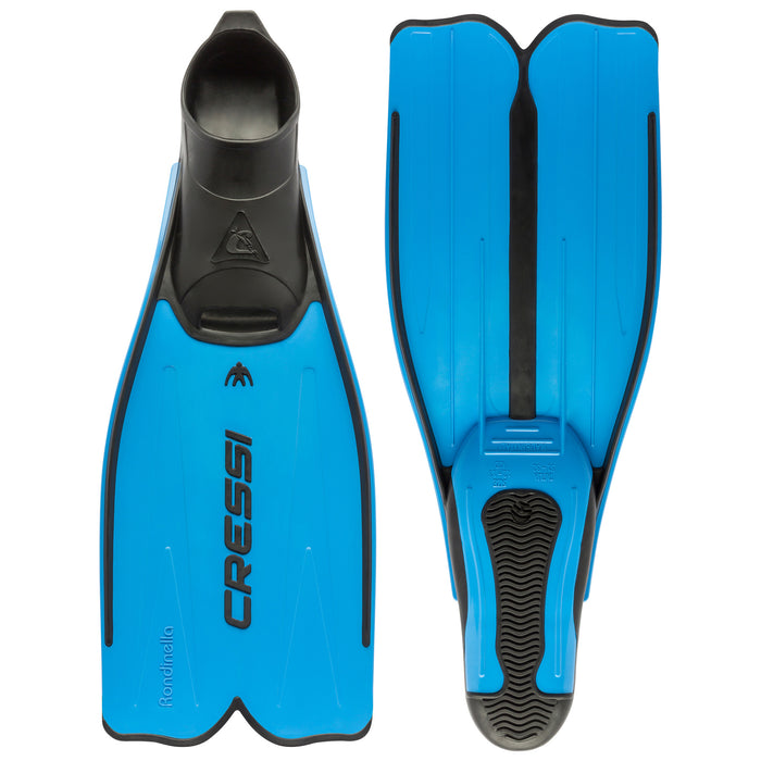 Cressi Rondinella Snorkeling Fins - Lightweight Polypropylene Blade, Comfortable Rubber Foot Pocket, Easy-On Design,