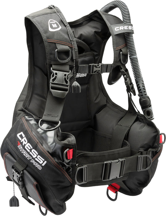 Cressi Start Pro 2.0 Jacket Style Scuba Diving BCD Ideal for Beginners with Quick-Release Weight Integrated Pockets Black/Red
