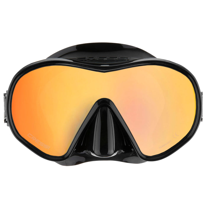 Cressi F-Dual Mask - Single Lens Frameless Scuba Mask for Good Visibility