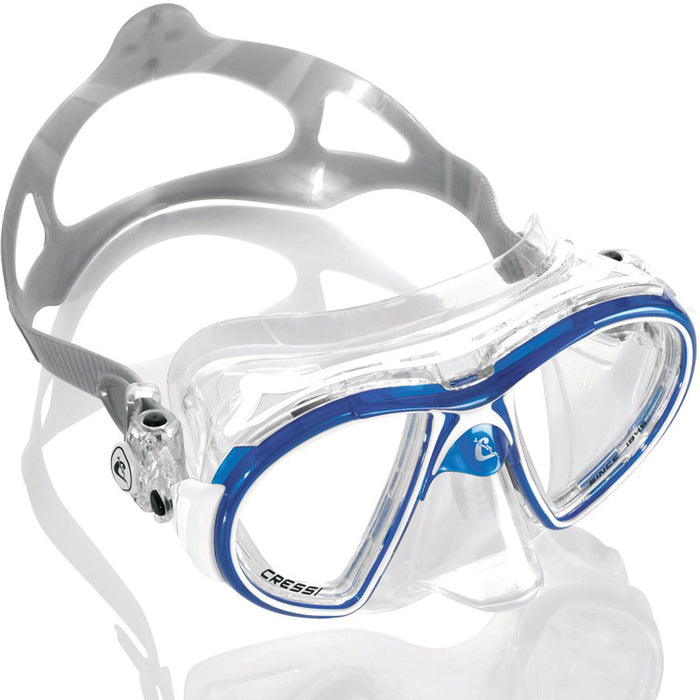 Cressi Air Mask Scuba Gear Package w/ Frog Plus Fins, Alpha Ultra Dry Snorkel & GupG Mesh Bag