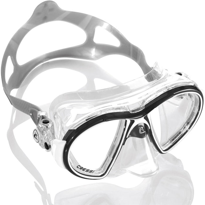 Cressi Air Mask Scuba Gear Package w/ Reaction EBS Fins, Alpha Ultra Dry Snorkel & GupG Mesh Bag