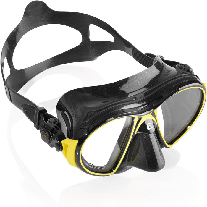 Cressi Air Mask Scuba Gear Package w/ Frog Plus Fins, Alpha Ultra Dry Snorkel & GupG Mesh Bag