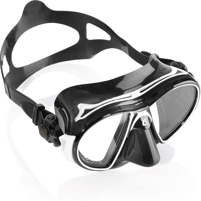 Cressi Air Mask Scuba Gear Package w/ Frog Plus Fins, Alpha Ultra Dry Snorkel & GupG Mesh Bag