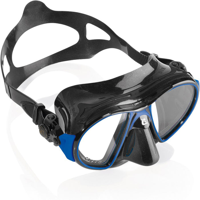 Cressi Air Mask Scuba Gear Package w/ Reaction EBS Fins, Alpha Ultra Dry Snorkel & GupG Mesh Bag