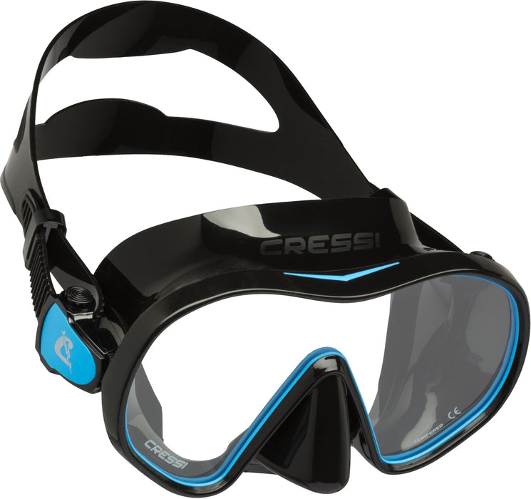 Cressi F-Dual Mask - Single Lens Frameless Scuba Mask for Good Visibility