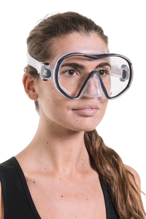 Cressi F-Dual Mask - Single Lens Frameless Scuba Mask for Good Visibility