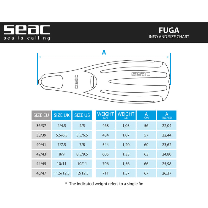 SEAC Fuga Scuba Diving Snorkeling Fins