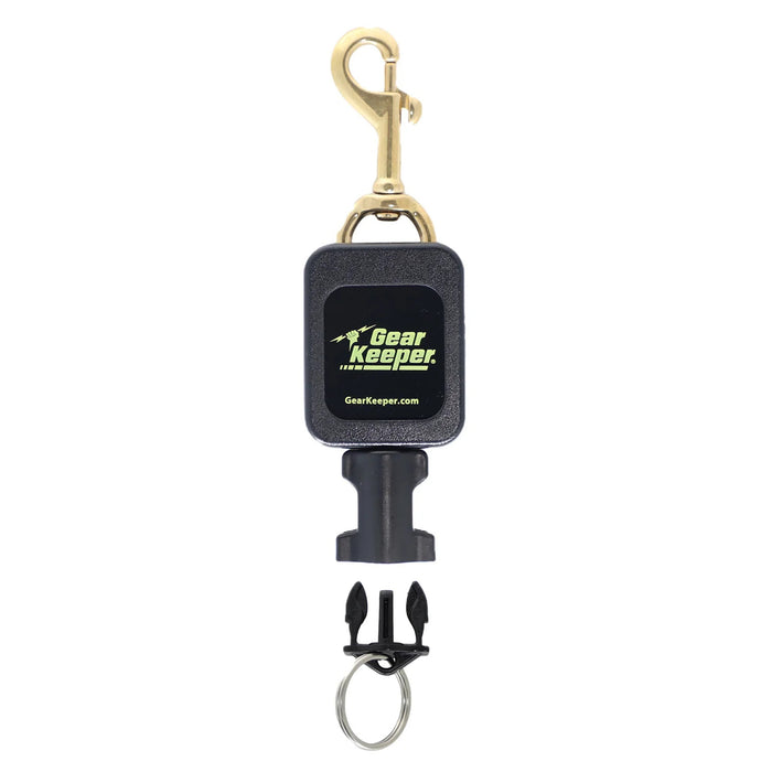 Gear Keeper Mini GK Console Retractor RT4 Series – Brass Bolt Clip with 18" Extension for Scuba BCDs
