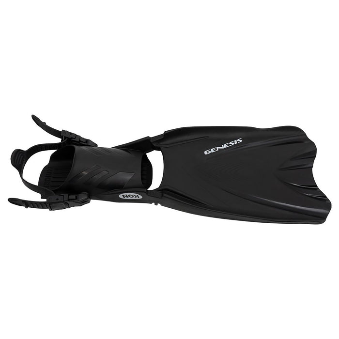 Genesis Icon Open Heel Scuba Diving Fins with TPR Heel Strap and Technical Polymer Compound Blade